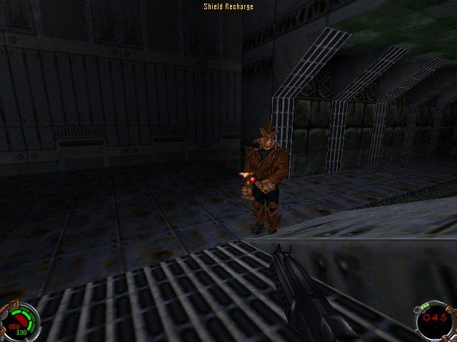 Star Wars: Jedi Knight - Dark Forces II (Windows) screenshot: Unarmed foes are the best ones, but watch for the fists, they're fast!..