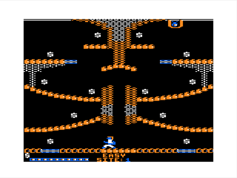 Cashman (TRS-80 CoCo) screenshot: Starting an Easy Level