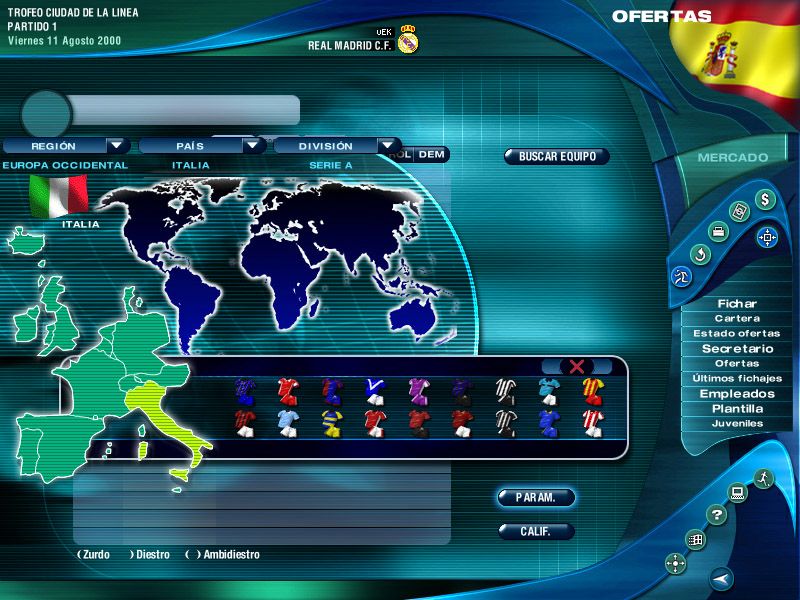 PC Fútbol 2001 (Windows) screenshot: Looking for the star