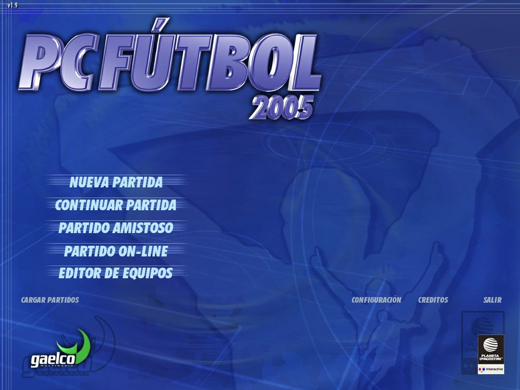 PC Fútbol 2005 (Windows) screenshot: Main menu