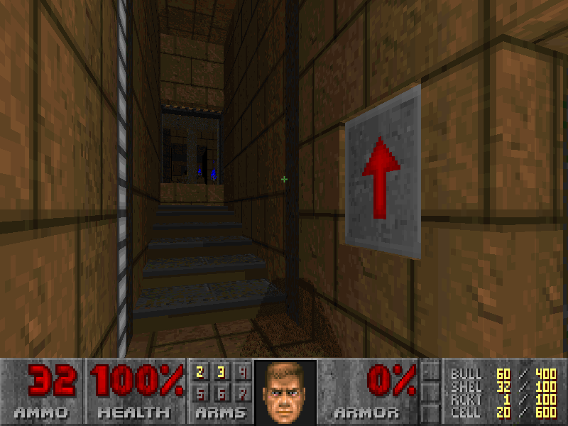 Perdition's Gate (DOS) screenshot: Some minimal textures additions like this arrow