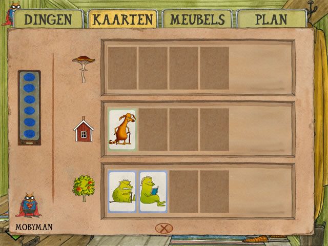 Pettson o Findus och mucklornas värld (Windows) screenshot: An overview of the collectible cards.
