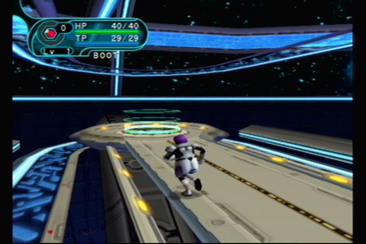 Phantasy Star Online: Episode I & II (GameCube) screenshot: Our stocky protagonist sets off!