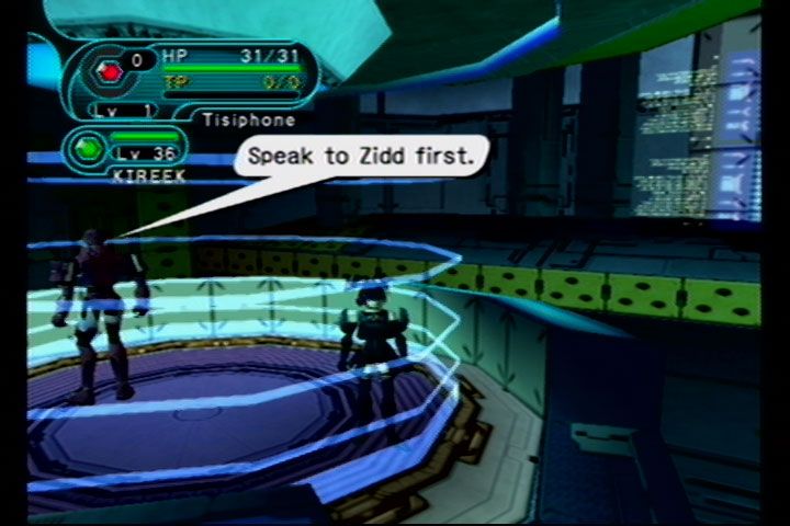 Phantasy Star Online: Episode I & II (GameCube) screenshot: The RPG favorite, a training mission with a buddy