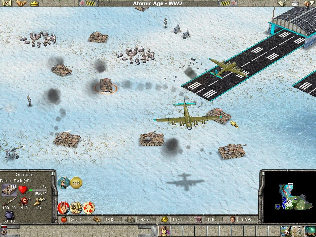 Empire Earth (Windows) screenshot: ...tanks and bombers in the 20th century...