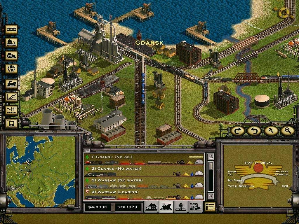 Railroad Tycoon II (Windows) screenshot: A busy port