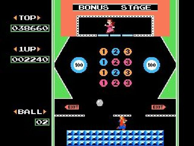 Pinball (NES) screenshot: Bonus stage: save Pauline!