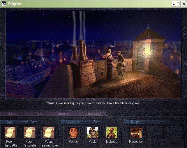 Pilgrim: Faith as a Weapon (Windows) screenshot: Simon finally finds Petrus!