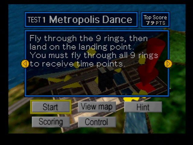 Pilotwings 64 (Nintendo 64) screenshot: Test Instructions