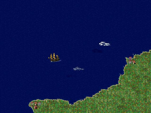 Pirates! Gold (DOS) screenshot: Sailing