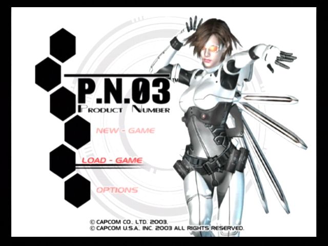 P.N.03 (GameCube) screenshot: Title screen