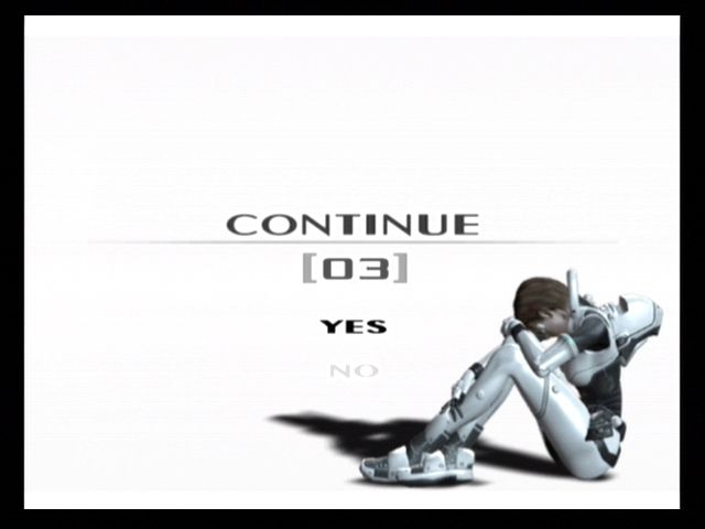 P.N.03 (GameCube) screenshot: Game over... Continue?