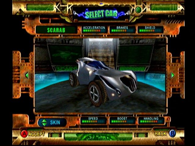 POD SpeedZone (Dreamcast) screenshot: Car Selection