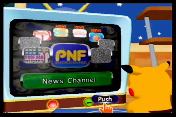 Pokémon Channel (GameCube) screenshot: Channel change interface