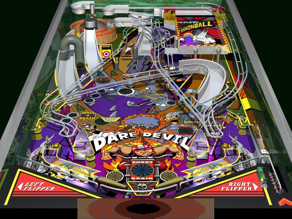 Platinum Pinball (Windows) screenshot: Dare Devil: Jump ramps and outswim sharks.