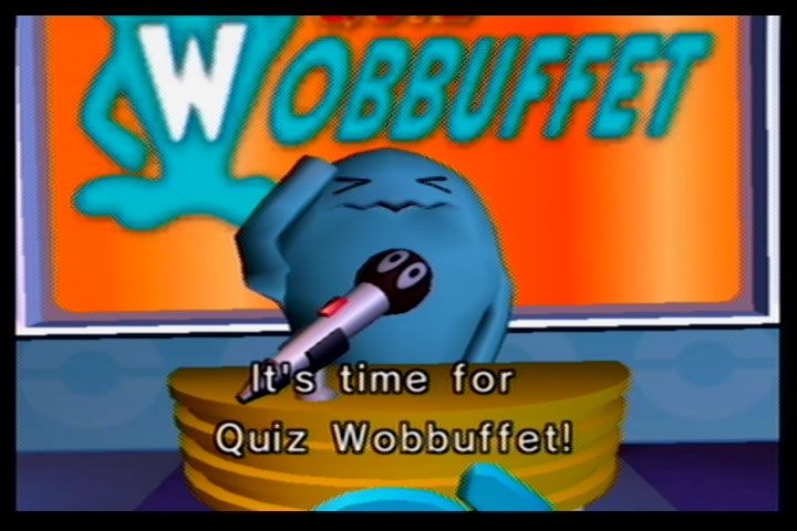 Pokémon Channel (GameCube) screenshot: Quiz Wobuffet, another interesting choice for host