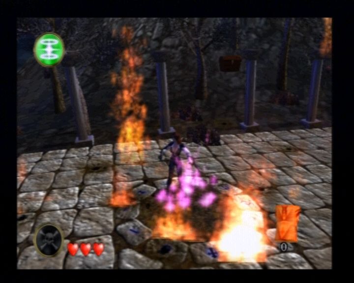 Pirates: The Legend of Black Kat (PlayStation 2) screenshot: Invoking the rain of fire (you must be at exact position to do that, though).