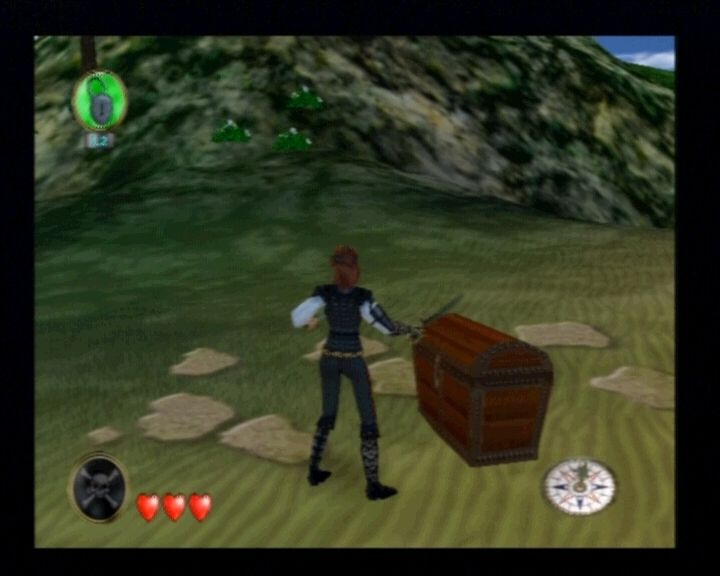 Pirates: The Legend of Black Kat (PlayStation 2) screenshot: Finding a chest isn't that hard, but finding a key for it could be.