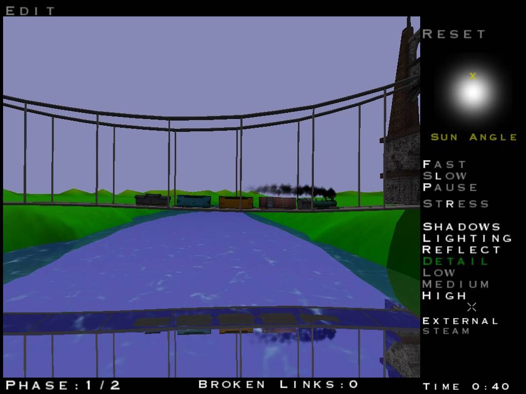 Pontifex 2 (Windows) screenshot: See if your bridge is stable enough...