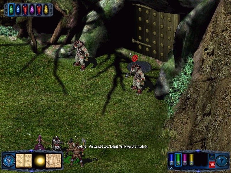 Pool of Radiance: Ruins of Myth Drannor (Windows) screenshot: Yo dudes, what's behind that door?