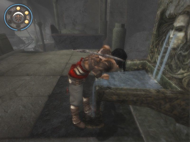 Prince of Persia: Warrior Within (Windows) screenshot: Restoring health and saving game