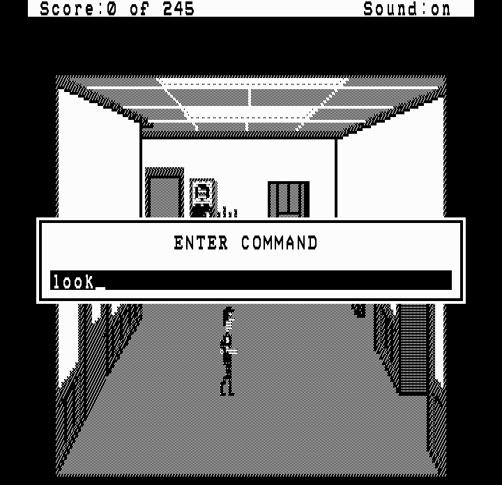 Police Quest: In Pursuit of the Death Angel (DOS) screenshot: In the Hercules version a dialog box opens when typing (Hercules Monochrome)
