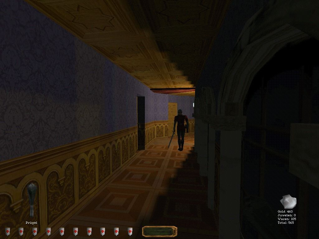Thief II: The Metal Age (Windows) screenshot: That's what Thief 2 is all about: Hiding in shadows, ambushing guards