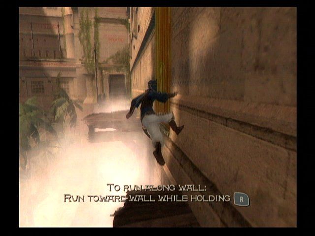 Prince of Persia: The Sands of Time (GameCube) screenshot: Running on Walls