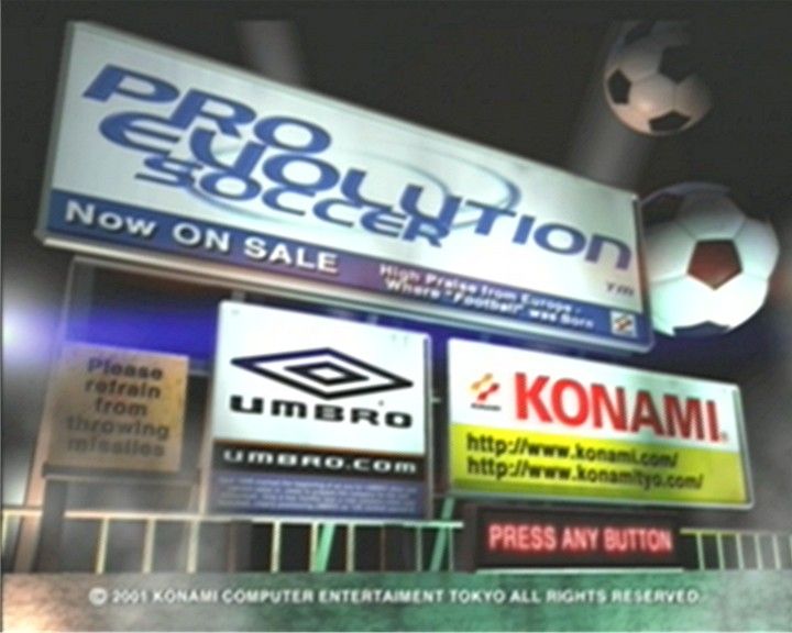 Pro Evolution Soccer (PlayStation 2) screenshot: Title Screen