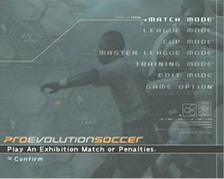 World Soccer: Winning Eleven 7 International (PlayStation 2) screenshot: Mode Select