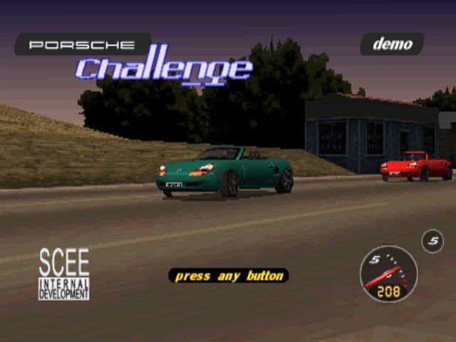 Porsche Challenge (PlayStation) screenshot: Demo mode (USA circuit)