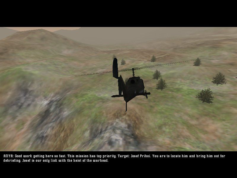 Project IGI: I'm Going In (Windows) screenshot: Mission briefing sequence points you your goals and how to achieve them.