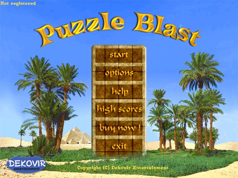 Puzzle Blast (Windows) screenshot: Main menu