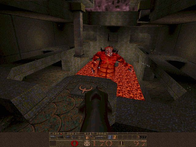 Quake (Amiga) screenshot: Want some Pain or what?