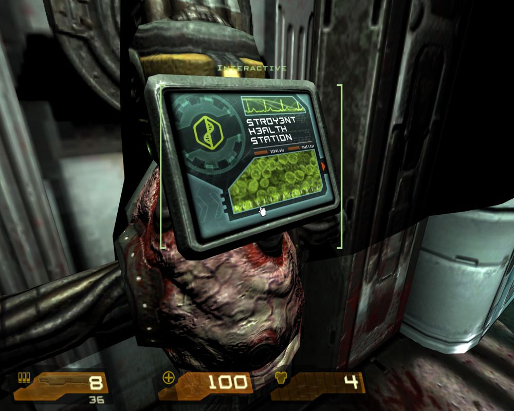 Quake 4 (Windows) screenshot: Strogg health station.