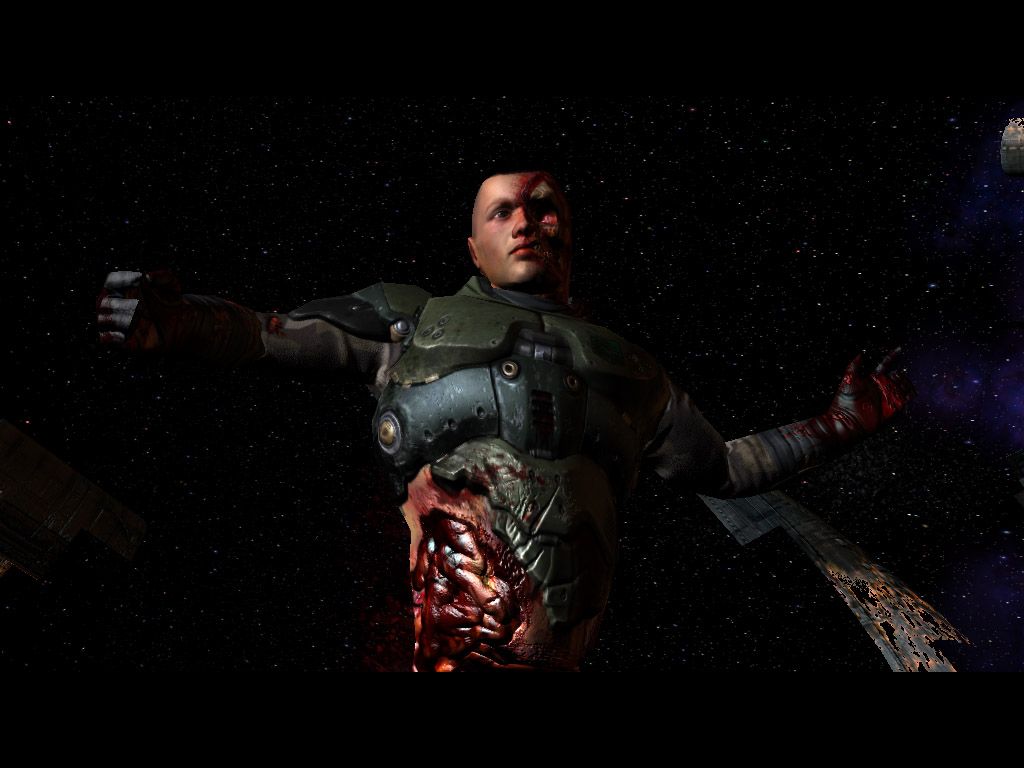 Quake 4 (Windows) screenshot: Gore in Space