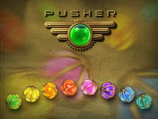 Pusher (Windows) screenshot: Title screen