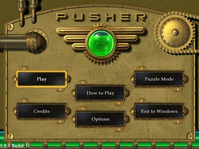 Pusher (Windows) screenshot: Main menu