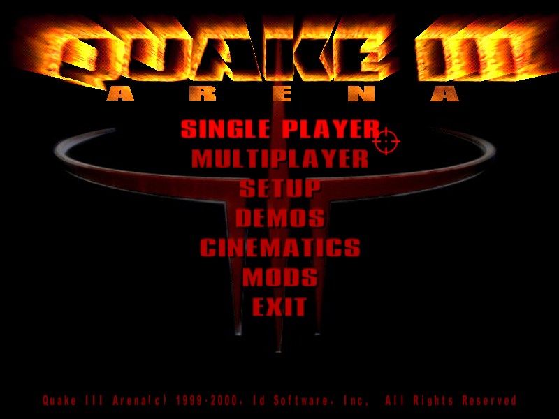 Quake III: Arena (Linux) screenshot: Main Menu