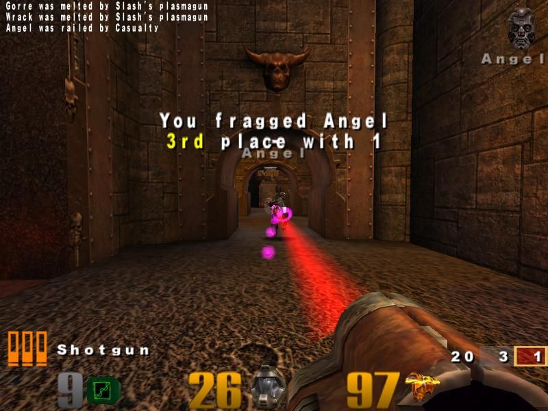 Quake III: Arena (Linux) screenshot: Railgun