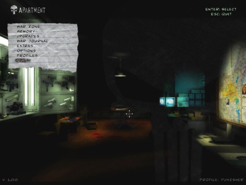 The Punisher (Windows) screenshot: Main Menu