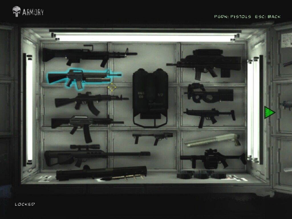 The Punisher (Windows) screenshot: Armory