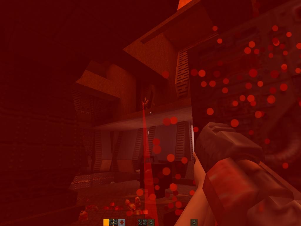 Quake II Mission Pack: The Reckoning (Windows) screenshot: Watch out for this one. Laser Guard can be dangerous.