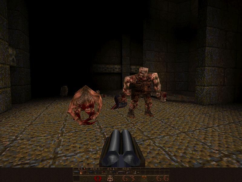 Quake Mission Pack No. I: Scourge of Armagon (DOS) screenshot: I love the Horn of Conjuring. This is my private army.