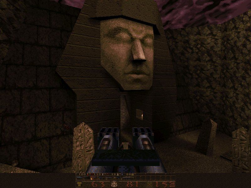 Quake Mission Pack No. 2: Dissolution of Eternity (DOS) screenshot: Nice cap, pal.