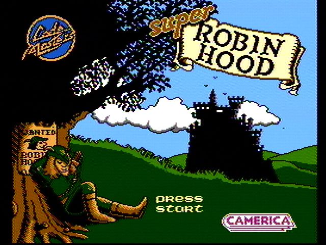 Quattro Adventure (NES) screenshot: Title screen (Super Robin Hood)