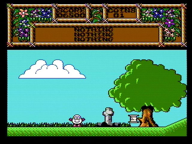 Quattro Adventure (NES) screenshot: Exploring the island (Treasure Island Dizzy)