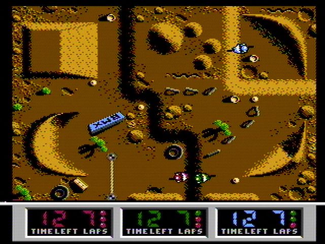 Quattro Sports (NES) screenshot: Desert racing (BMX Simulator)