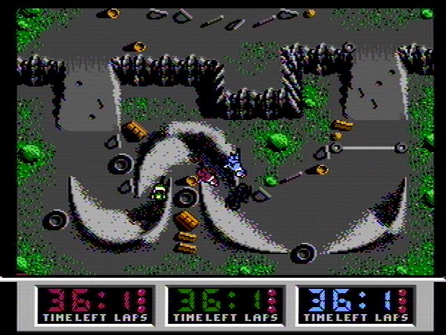 Quattro Sports (NES) screenshot: Quary racing (BMX Simulator)