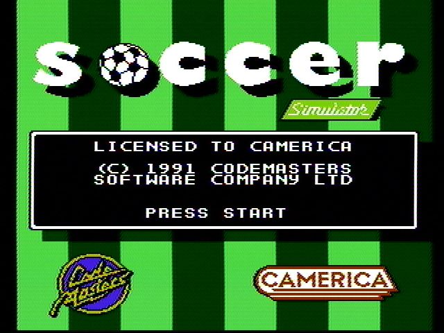 Quattro Sports (NES) screenshot: Title screen (Soccer Simulator)